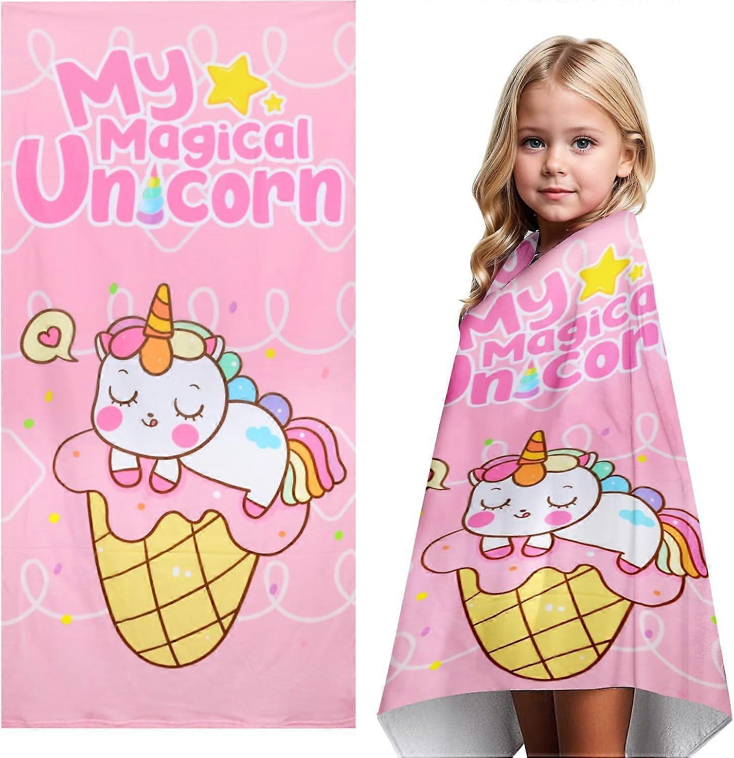 Unicorn Beach Towel, Super Absorbent Soft Beach Blanket for Pool
