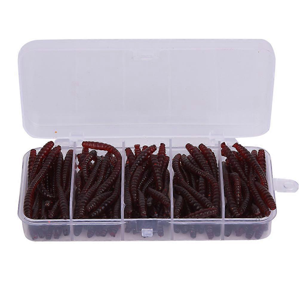 100 pcs 6cm Silicone Artificial Worm Earthworm Soft Fishing Lures Bait Fish Tackle Accessories Kit