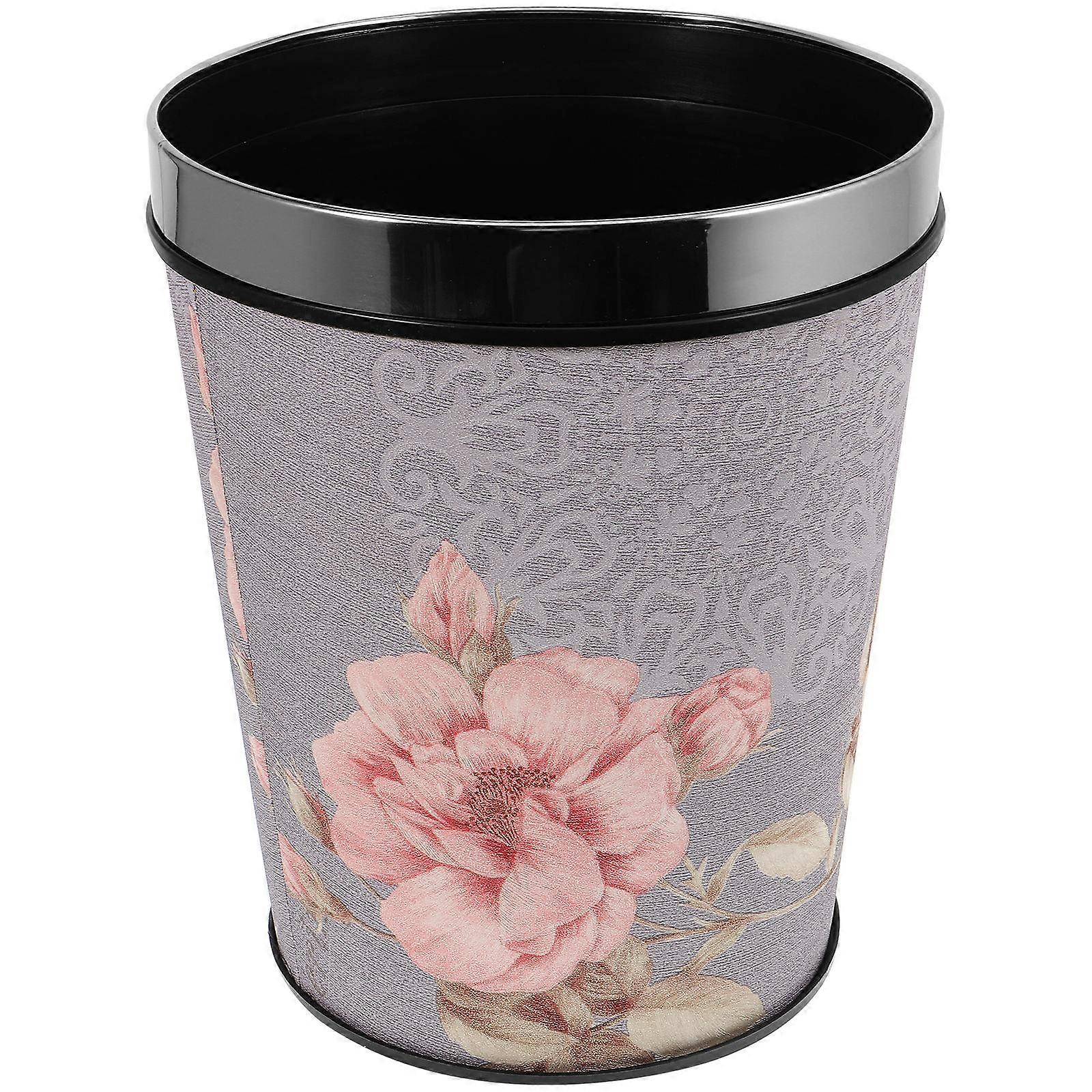 Garbage Can Retro Style Waste Container Household Use 13L Stainless Steel Without Lid 1Pcs