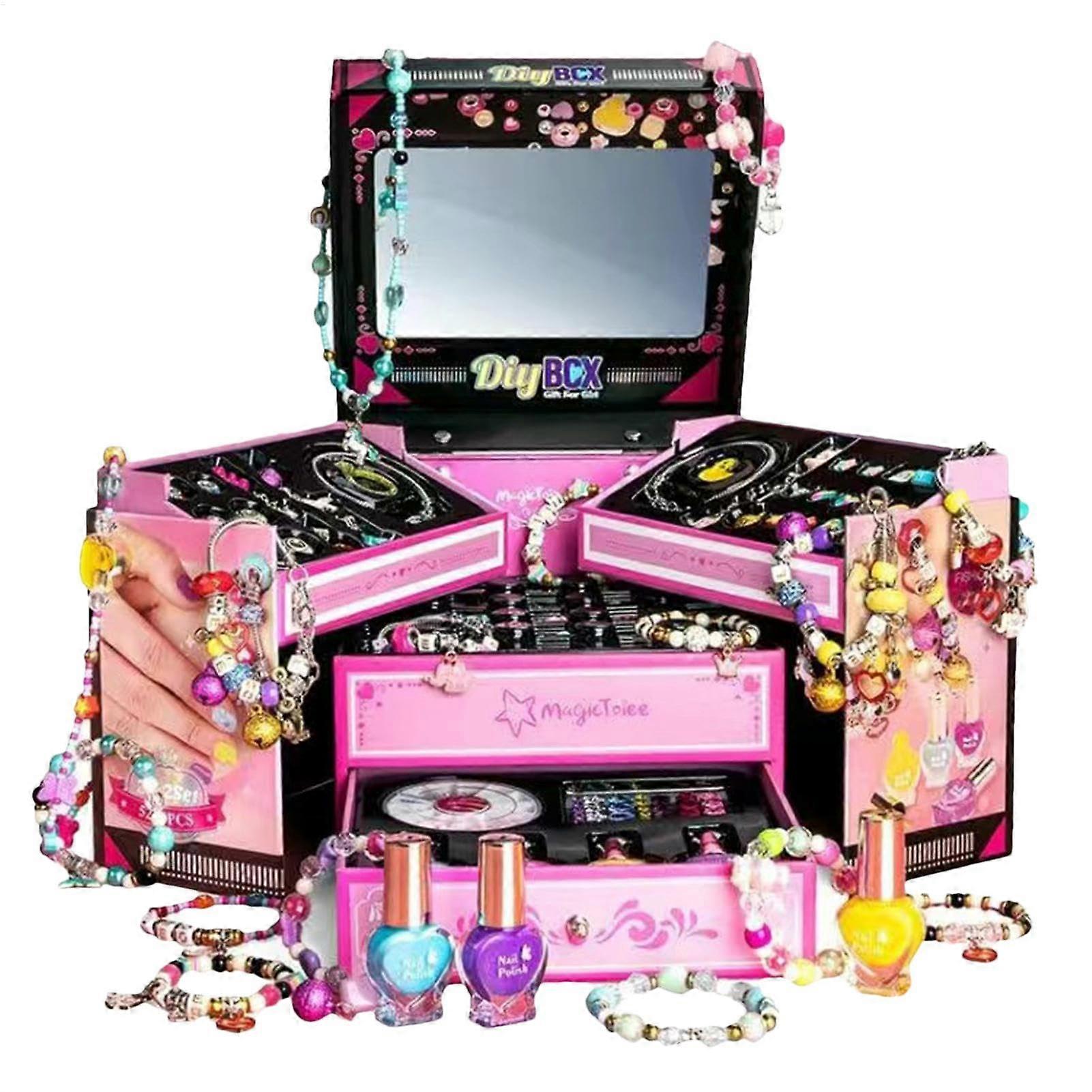 Jewellery Box, Bracelet Making Kit for Kids, Gift Set, Earring Maker Set