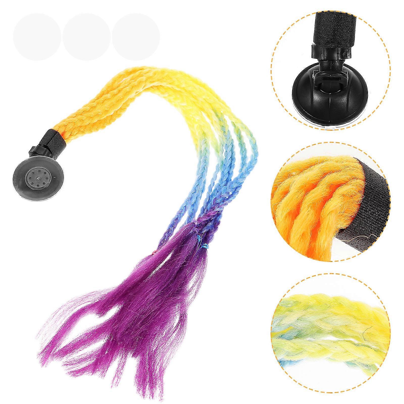 Braided Ponytail Wig with Durable High Temp Suction Cup Design for Motorcyclists – Multiple Color Options – Practical Accessory