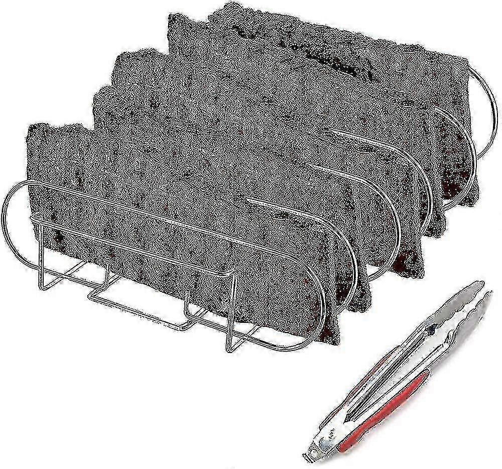 Grill Spare Ribs Holder - Stainless Steel Roast & Rib Attachment