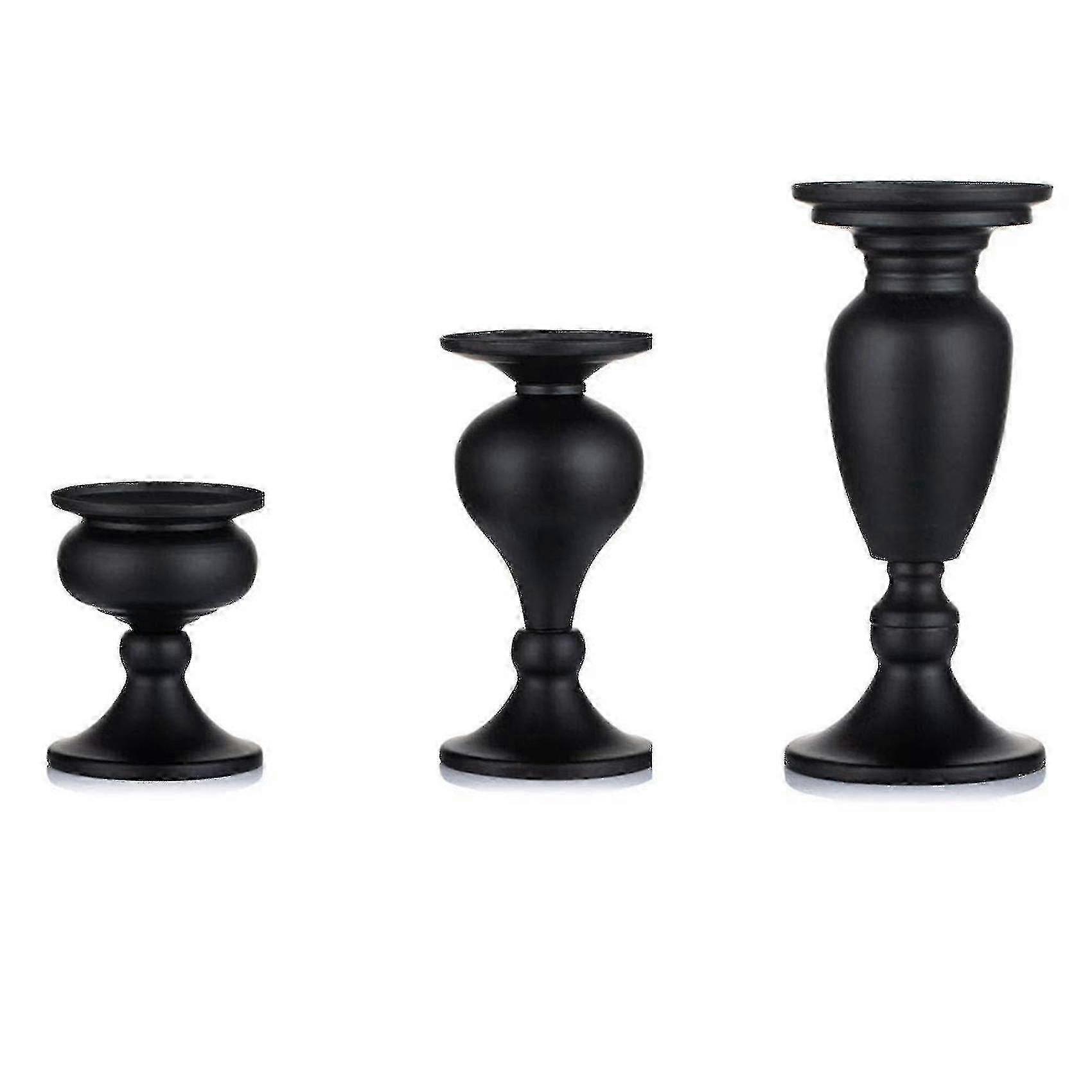 Mattschwarz Taper Kerzenhalter Vintage Eisen Candlestick