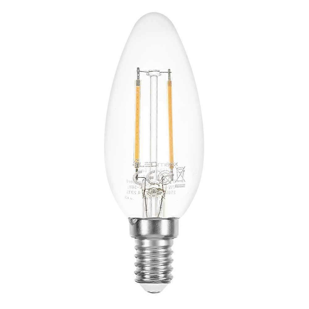 LED Filament Light Bulb Candle 2 W Equivalent to 25 W E14 Clear Warm White (2 Watt Clear, Pack of 1)