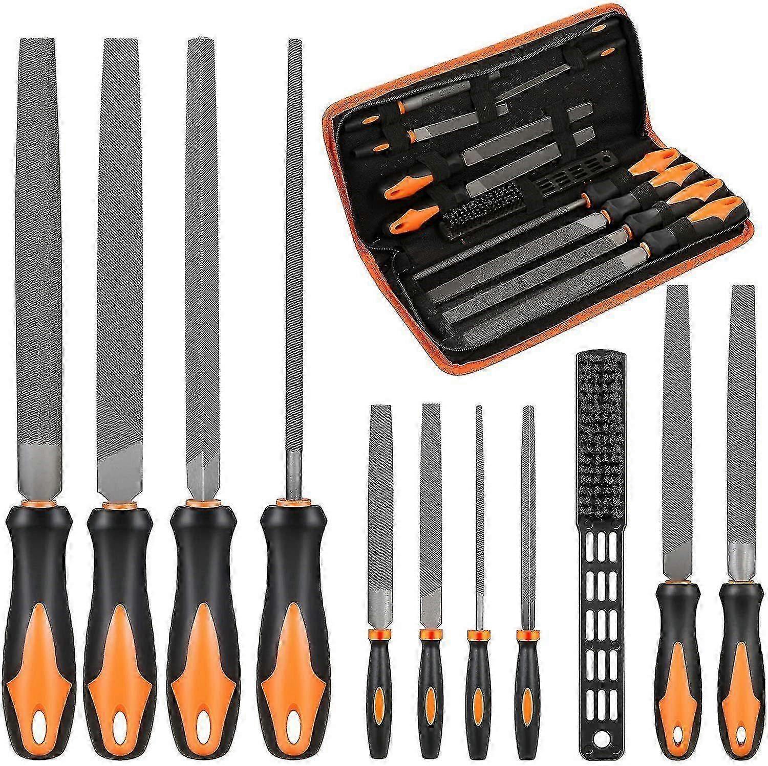 2025 File Set, Set Of 11 Metal Files, File, File, Including Flat File, Half-round File, Round File, Triangular File