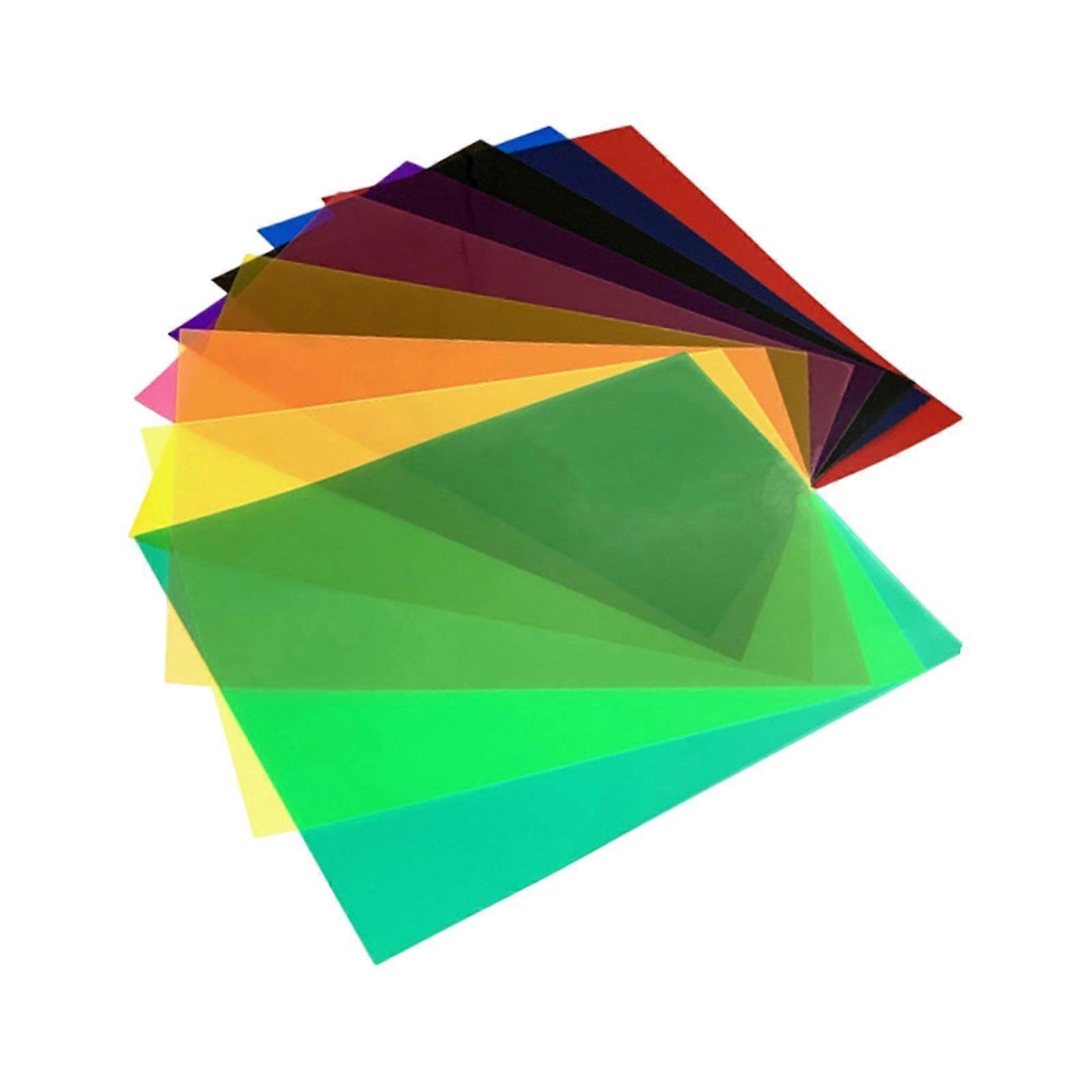 Pack of 10 A4 Cellophane Wrapping Paper Gel Filters for Lighting