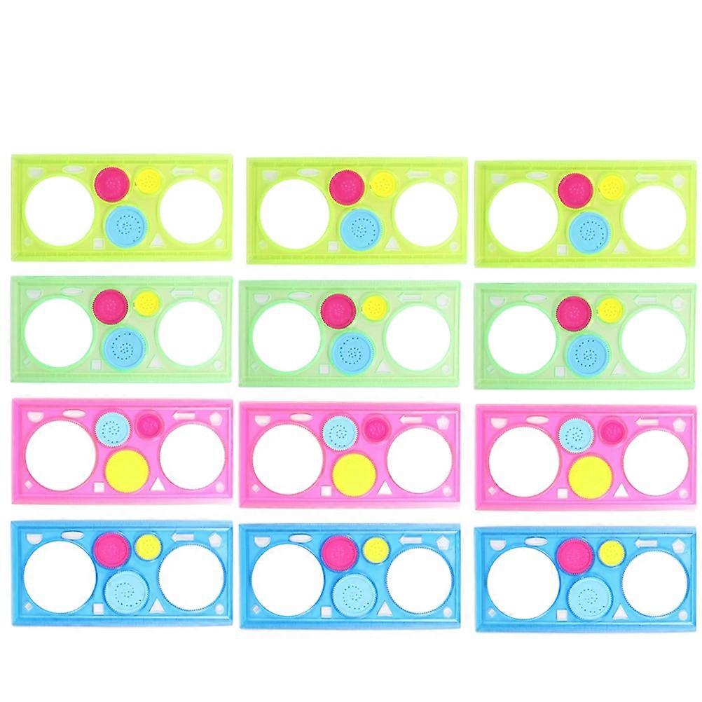 Painting Stencil Classroom Stencils Colored Painting Rulers For DIY Projects 20X11CM Wear Resistance 12Pcs