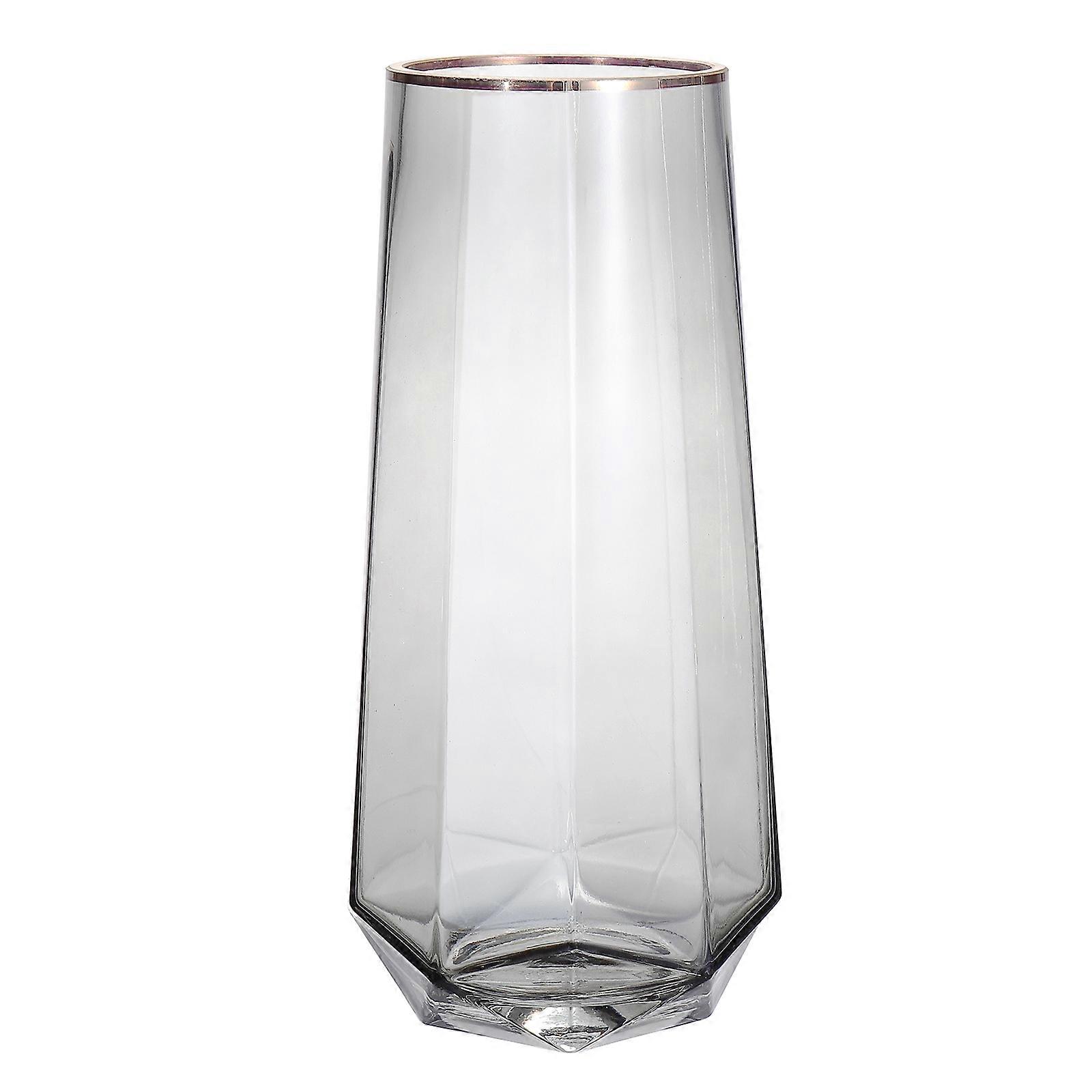Creative Glass Flower Container for Decoration Grey Color Simple Design Adds Artistic Feel to Home