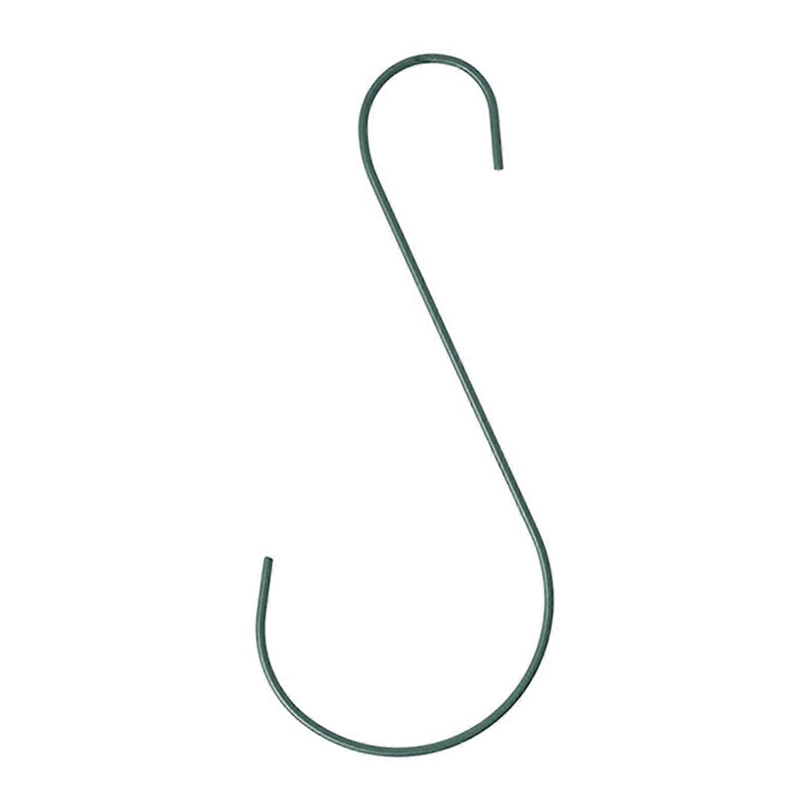 Wallmounted utility S hooks for flower baskets, bonsai, lanterns, bird feeders, strength antidrop durable clips, green.