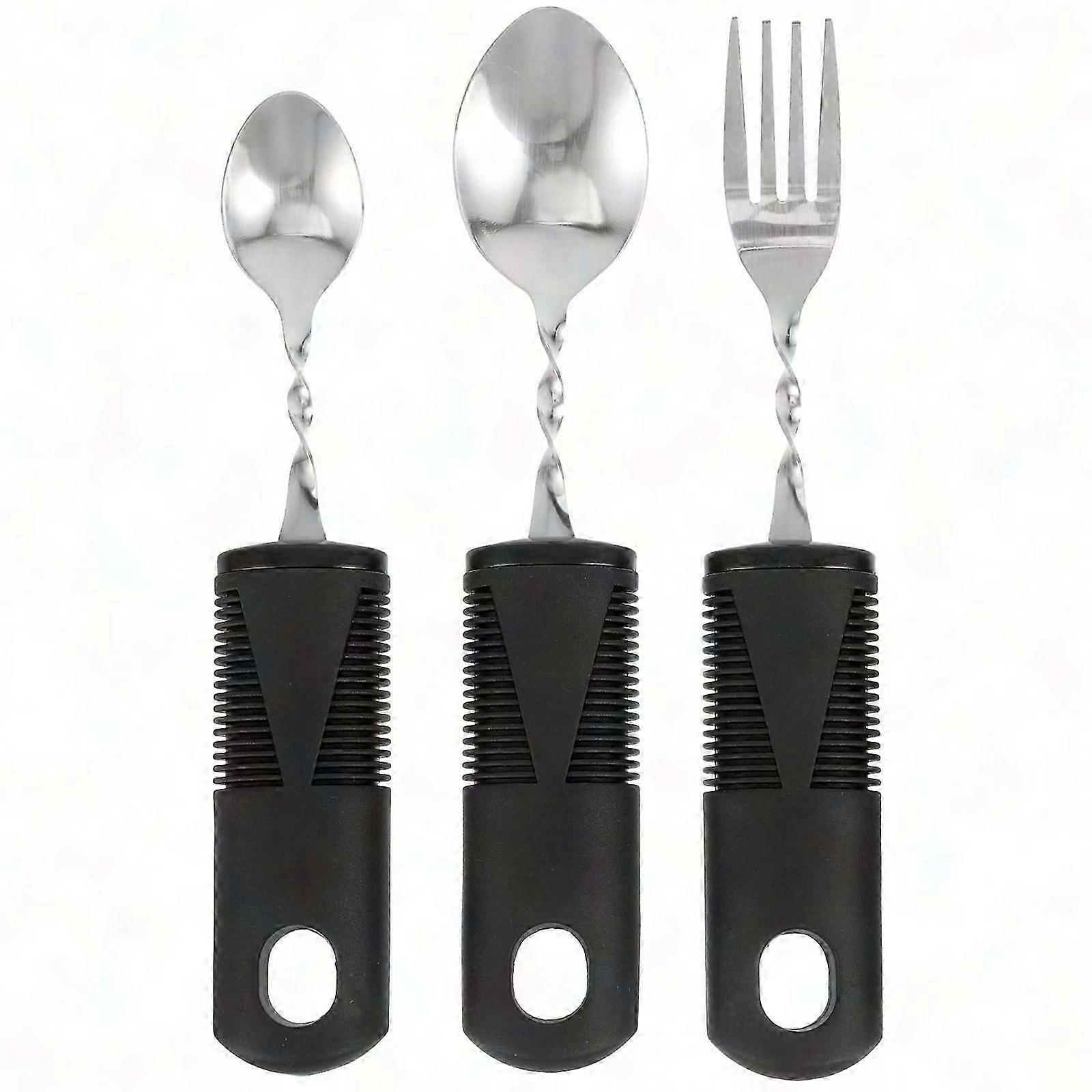 3 PCS Bendable Spoons & Forks for Elderly Portable Utensils for Disabled