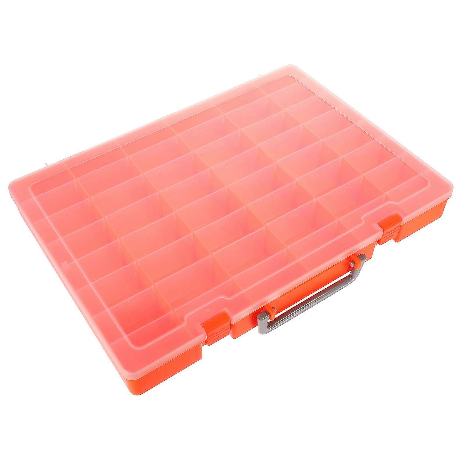 Orange Portable Organizer Box for Storing USB Drives Cards Beads with 48 Compartments Lightweight and Durable PP Material