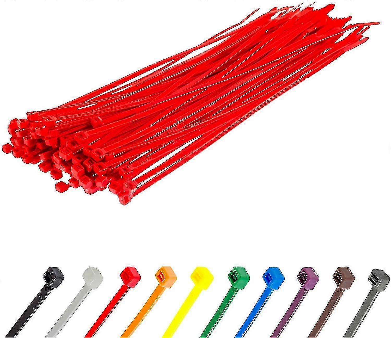 Fascette lunghe in argento resistenti, 370 mm x 4,8 mm, confezione da 100, cerniera in nylon premium