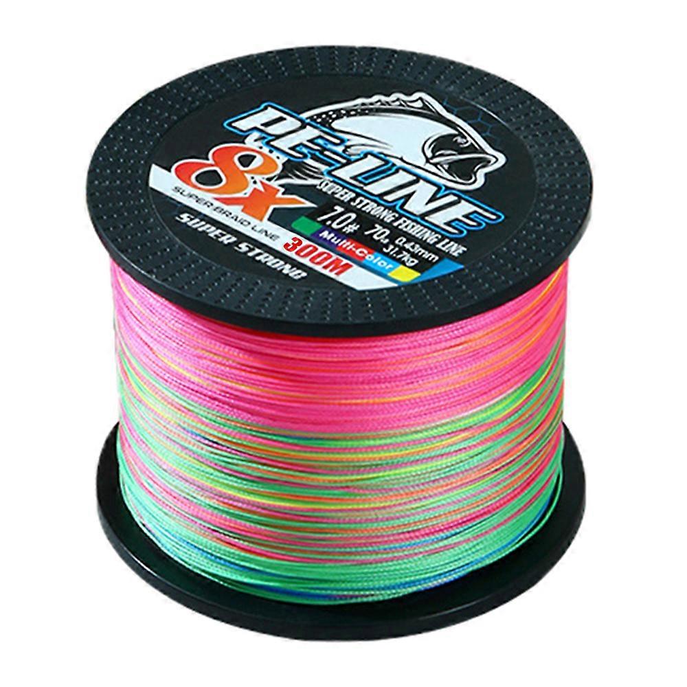 8-Strand 300m Woven PE Fishing Line Abrasion Resistant Casting Lure Cord, Color Changes Every 10m Line No. 1.0