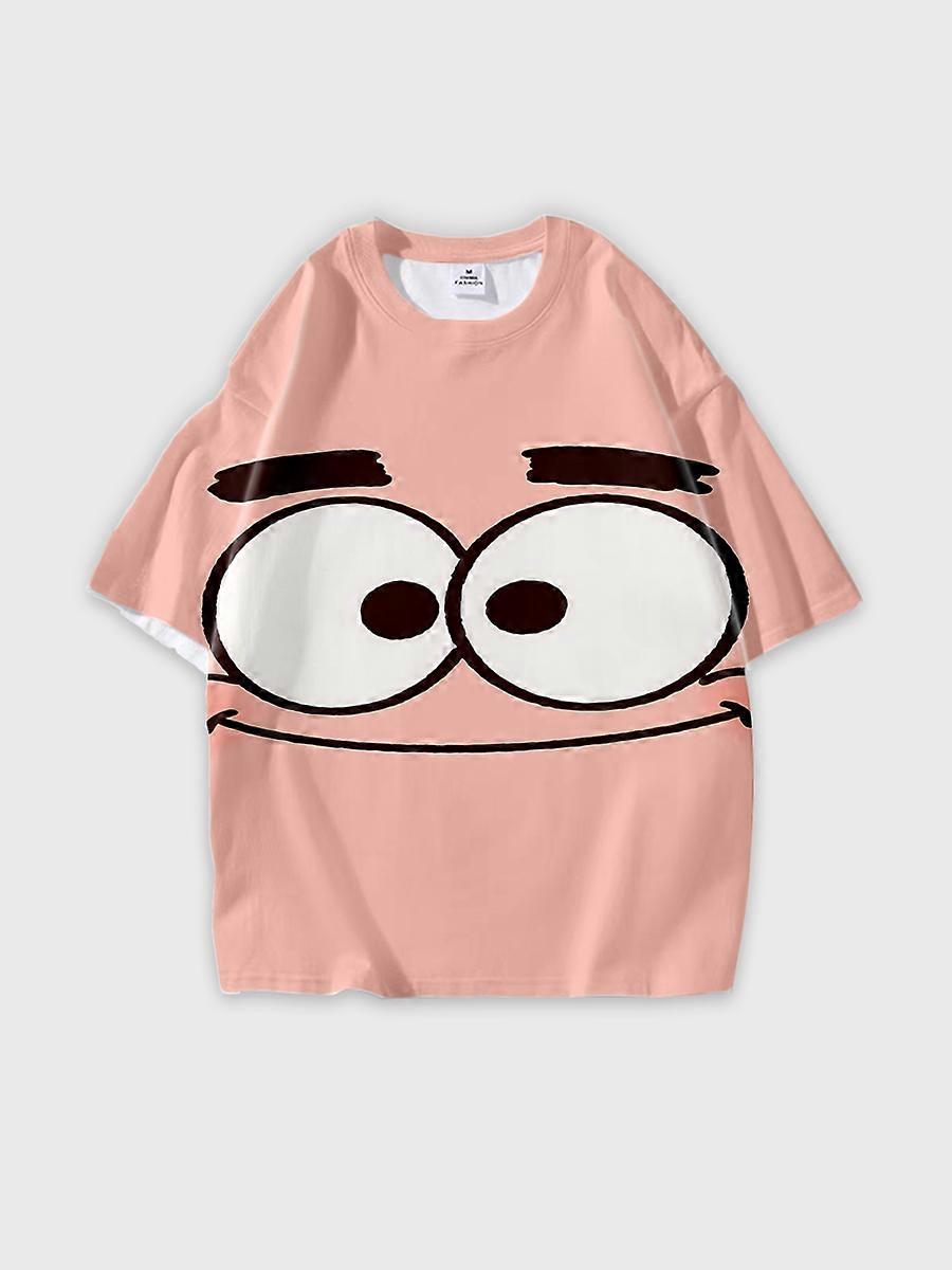 T-shirt round neck Cartoon Pattern loose short sleeve D376