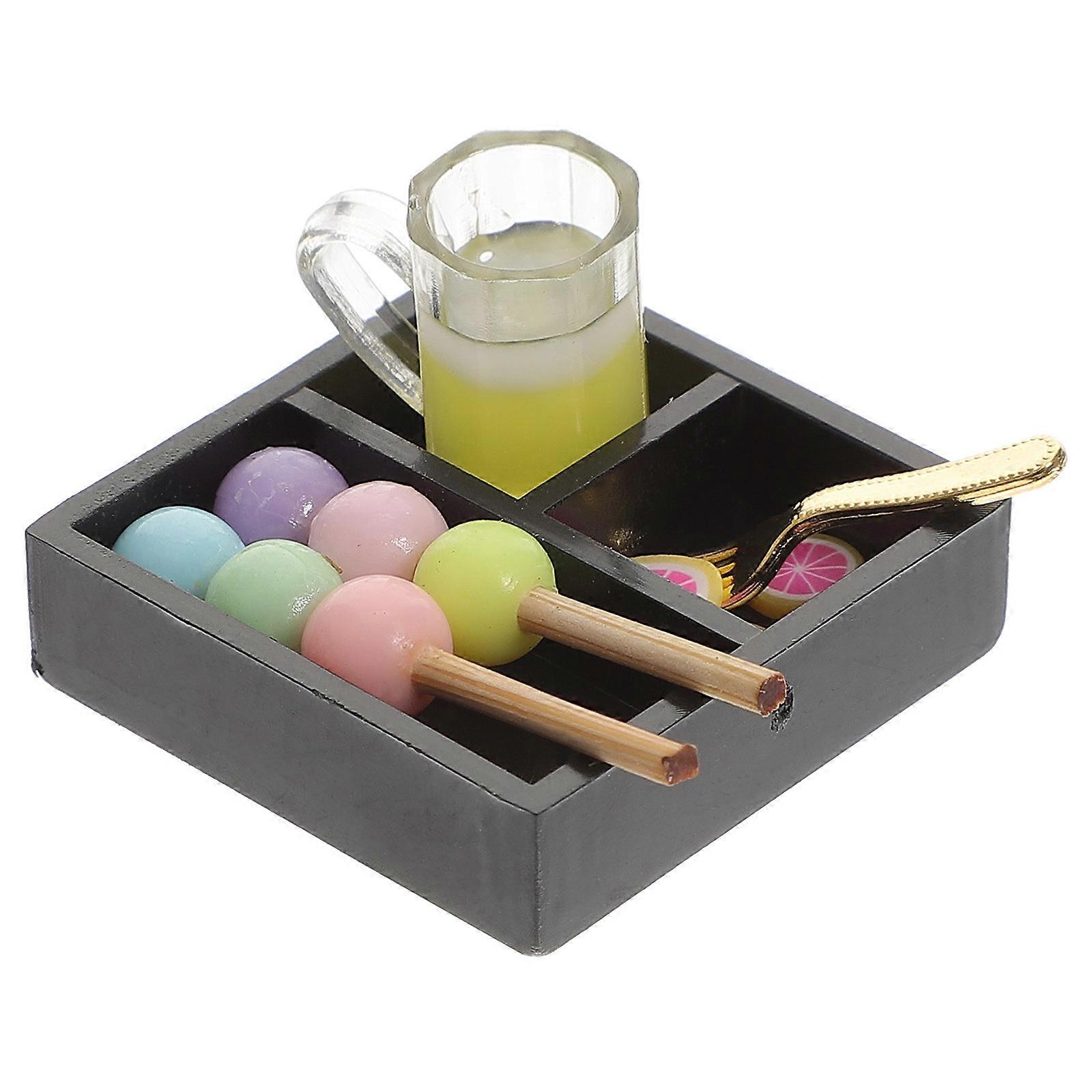 Miniature House Accessories 2 Sets Small Food Decorations Realistic Appearance Toy 2Sets