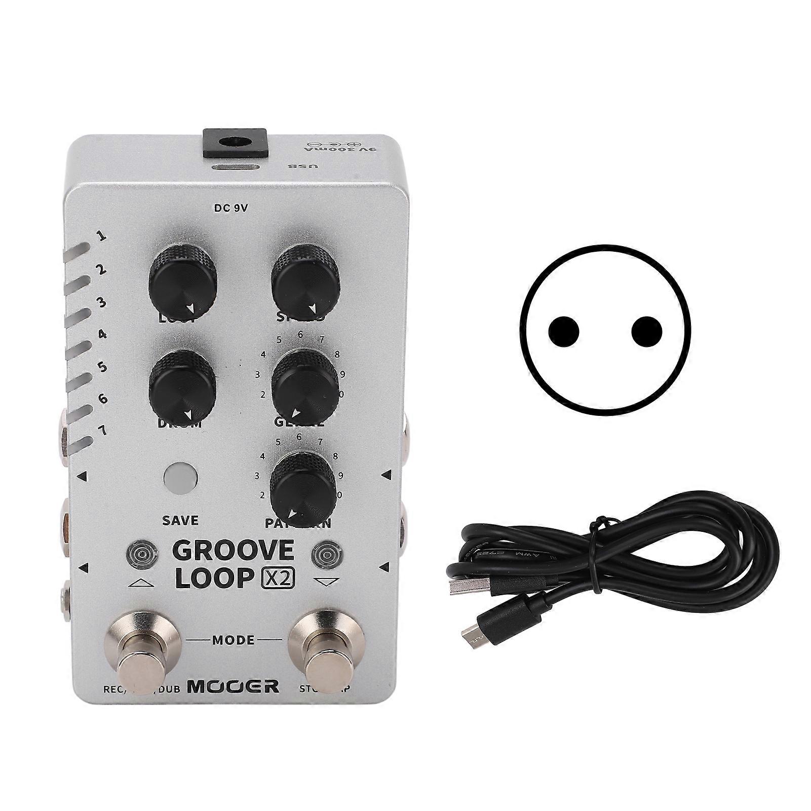 Phrase Loop Effect Stereo Drum Machine Phrase Playback Auto Alignment Pedal with USB CableEU Plug 100‑240V