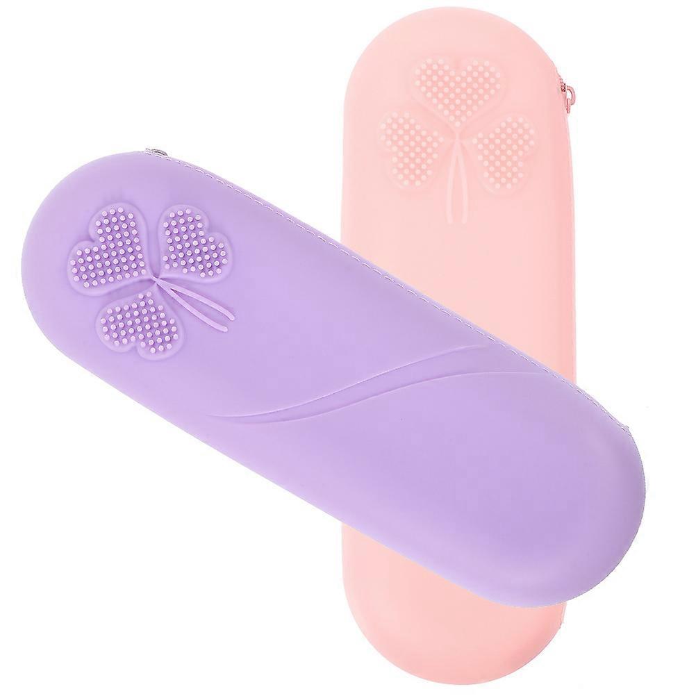 Silikon Make-up Pinsel Halter Reise Make-up Pinsel Tasche Make-up Tools 22,5 x 8,5 cm staubdicht 2 Stück