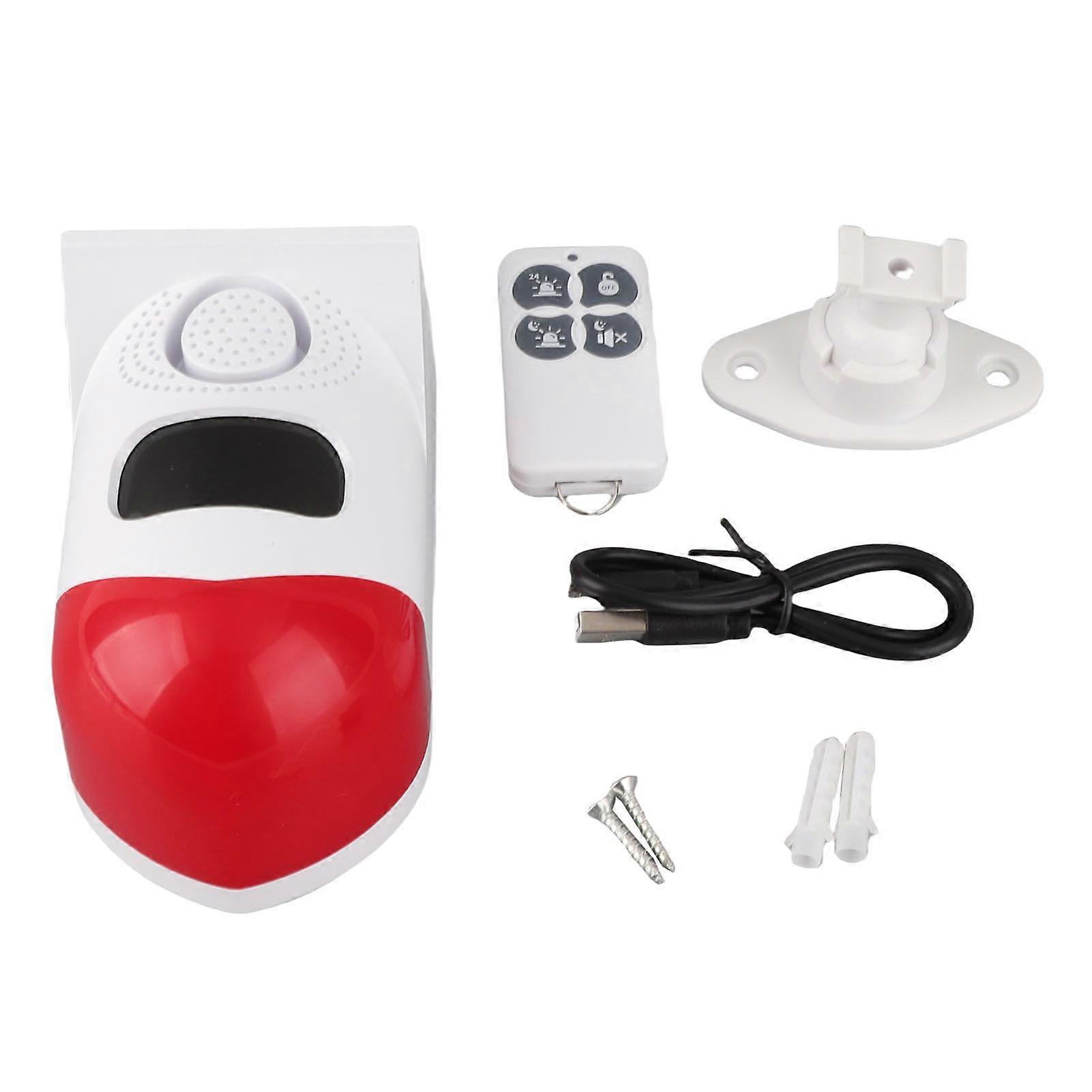 Solar Alarm Lamp Light Anti Theft Farm Orchard Alarm Sound and Light Infrared Human Body Induction Flashing Warning Light