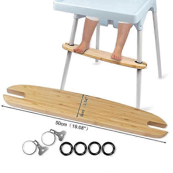 Bamboo Curved High Chair Footrest Adjustable Height Baby High