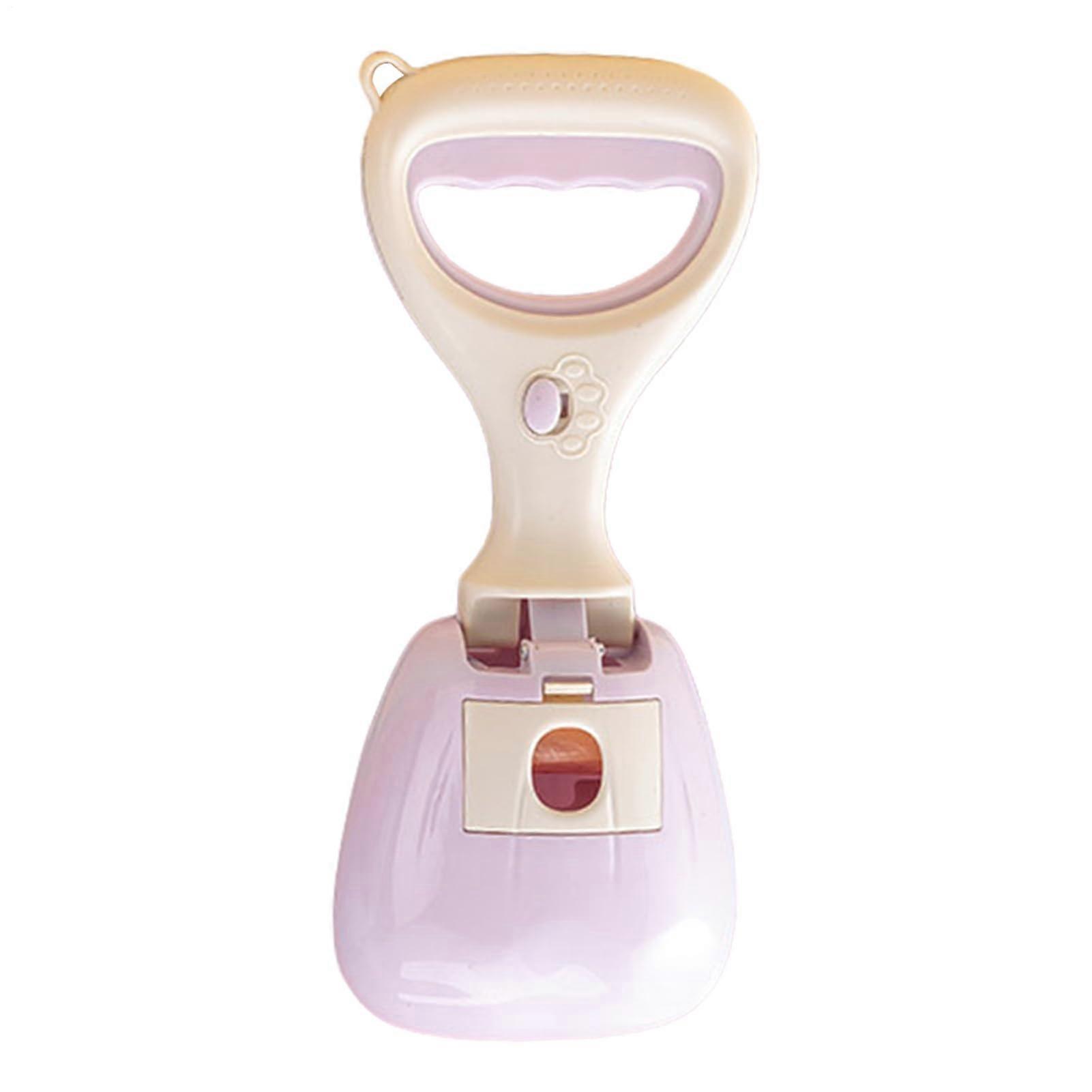 Dog Pooper Scooper Pet Waste Grabber Built-In Storage Bag Ergonomic Handle ABS 12.2x5.12x3.15 Violett