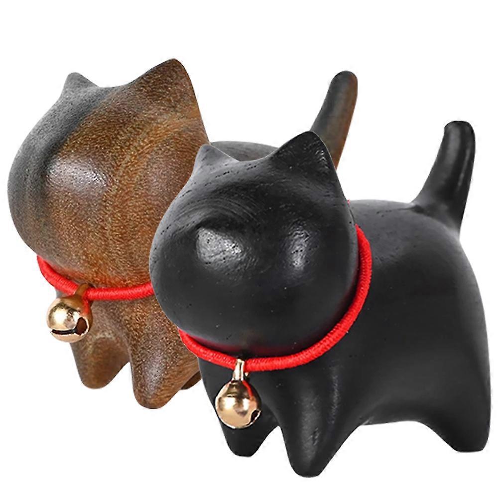 Kitten Decor Miniature Cat Figurines Home Tabletop Decoration Assorted Color 2Pcs