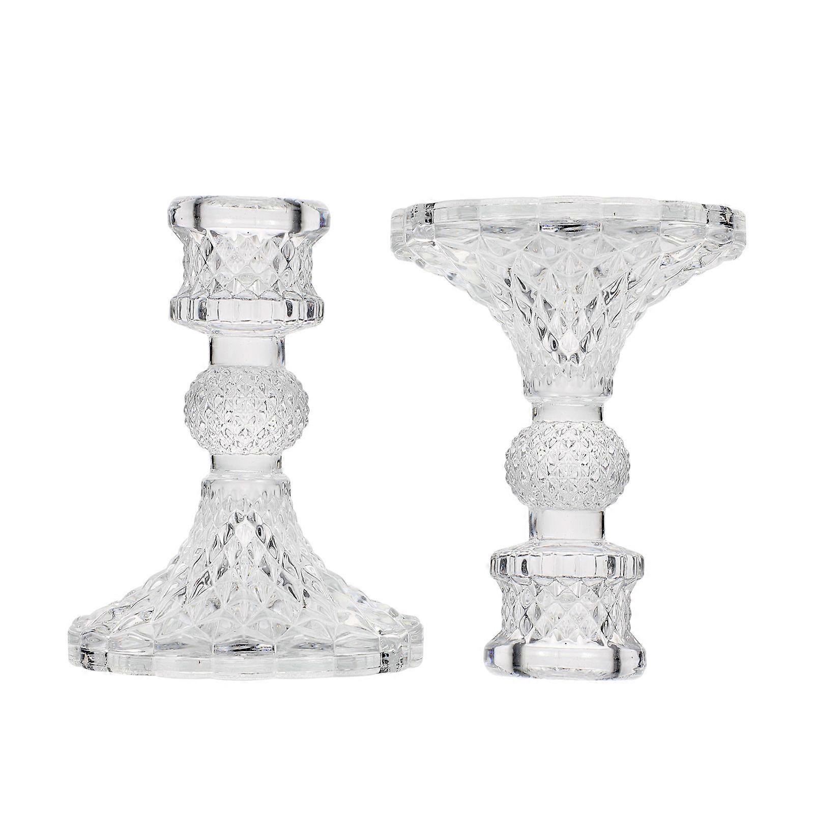 Porte-chandeliers en verre 2 pièces conçus pour les mariages à la mode à la maison Utilisation transparente décorative