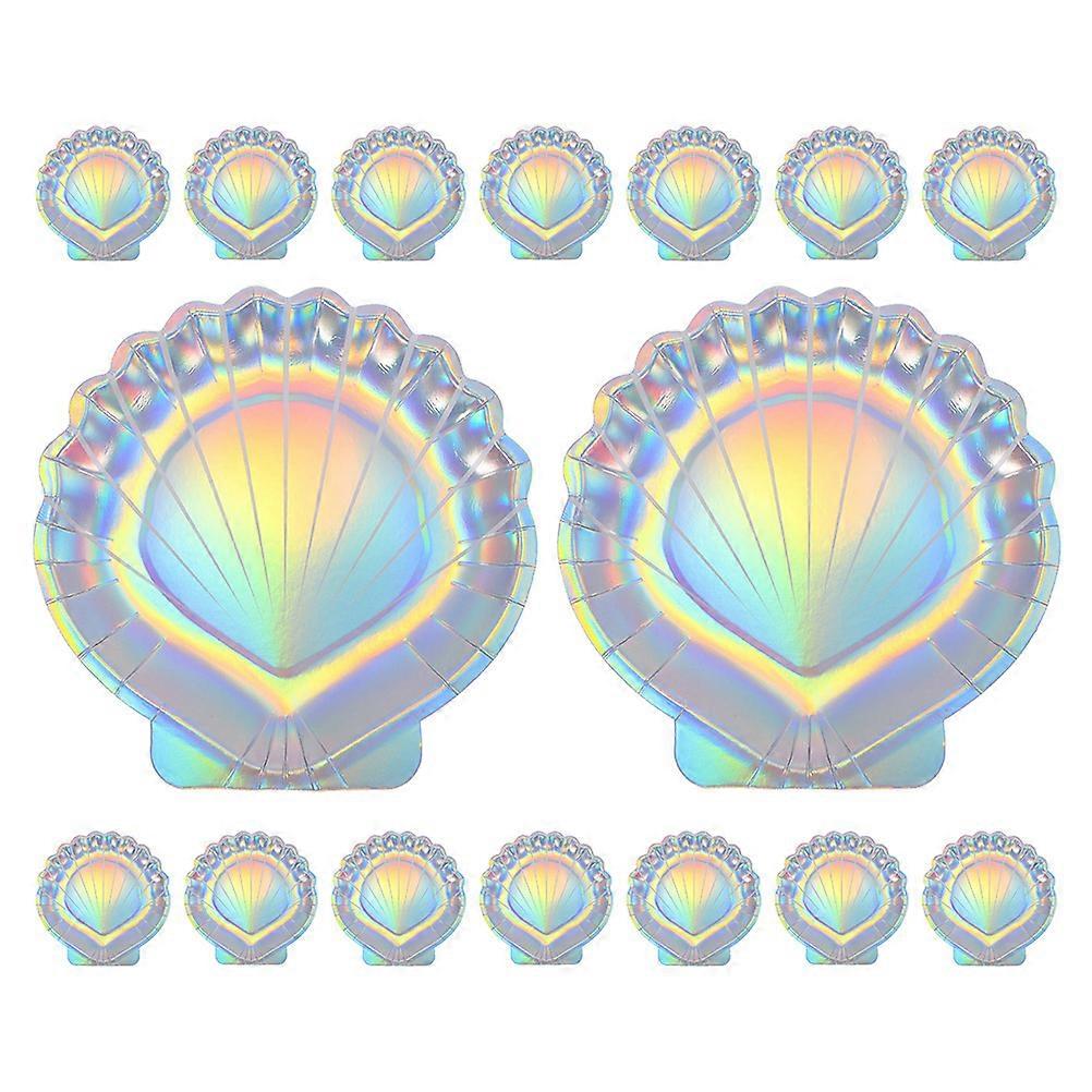 Mermaid Theme Party Paper Snack for Festive Use 16 Pieces Multi Color