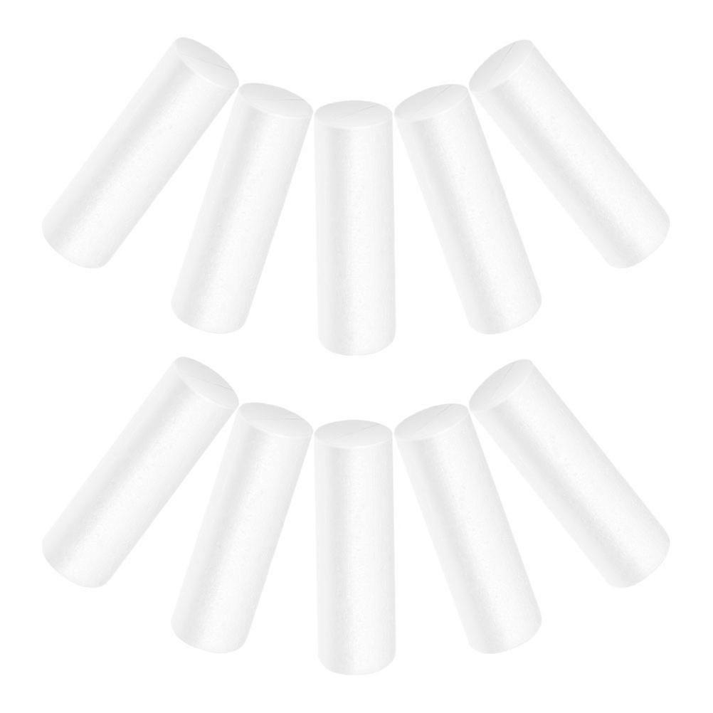 White Polystyrene Cylinders for DIY Crafts   Lightweight Blocks for Christmas Decorations and Creative Modeling Projects (10pcs)