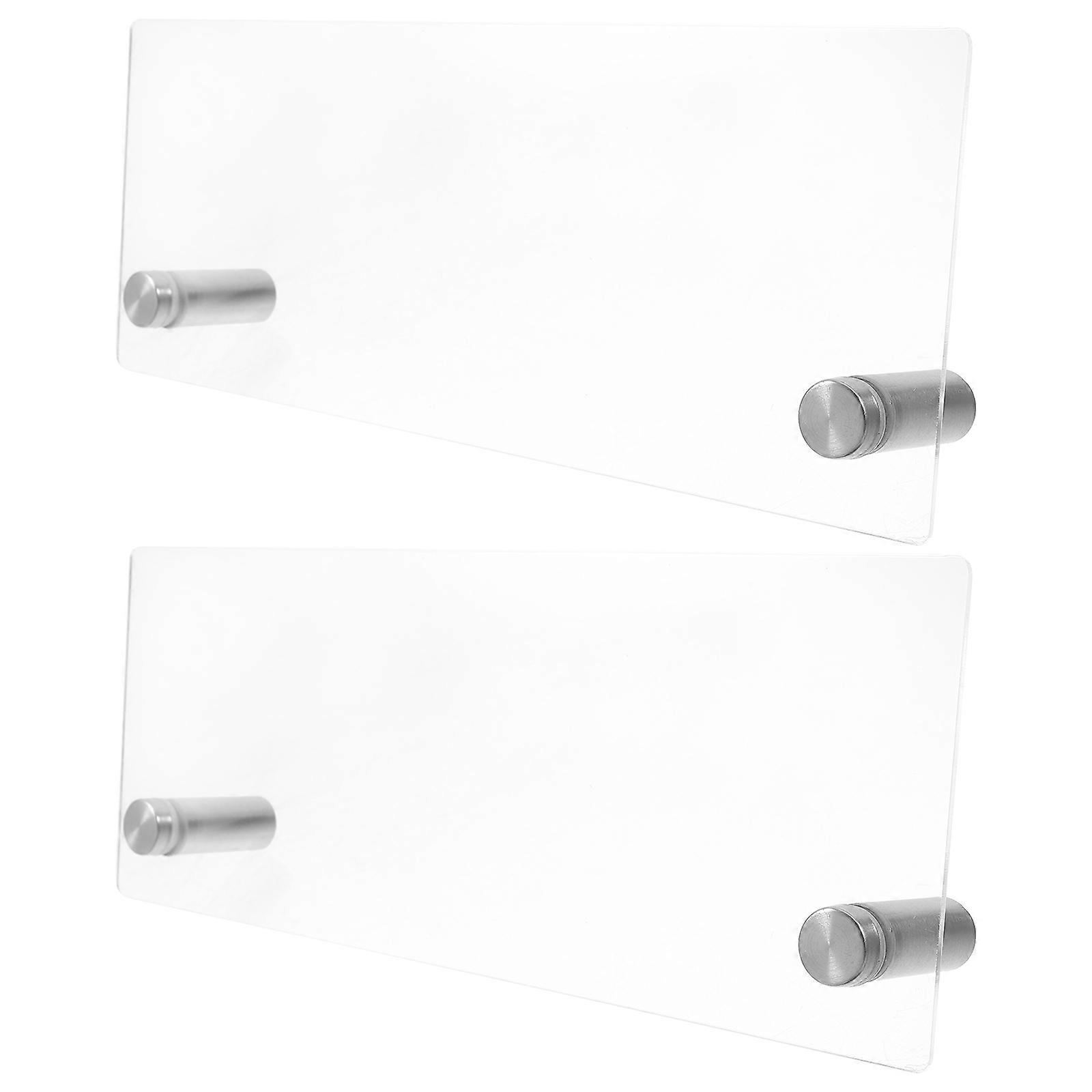 Office Card Display Rack 2PCS Name Plate Holder for Desk, Easy Install & Clean, Stylish Business Card Stand for Professional Workspaces