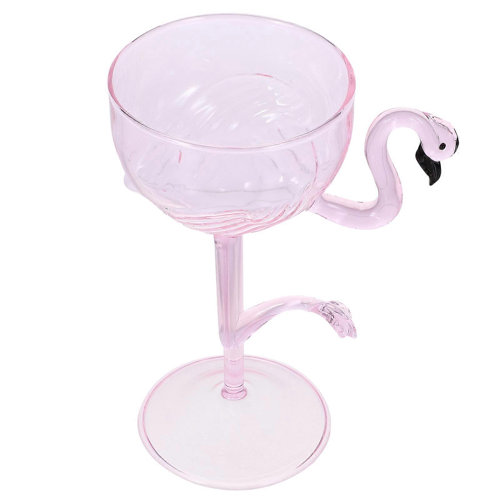 Flamingo Cocktail Goblet Glass Cup Decorative Wine Glass Pink Stemmed Drinkware Elegant Design For Parties Weddings Gatherings Easy To Clean