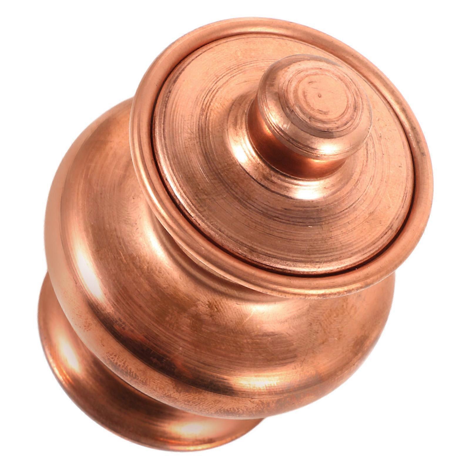 Masteelf 2Pcs Copper Offering Bottle Small Storage Bottle Decorative Bottle