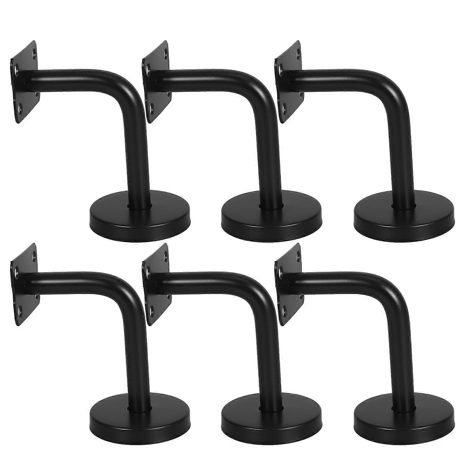 Modern Handrail Bracket 6Pcs Ideal For DIY Projects And Interior Design 8X6CM Black L-Shaped Bracket