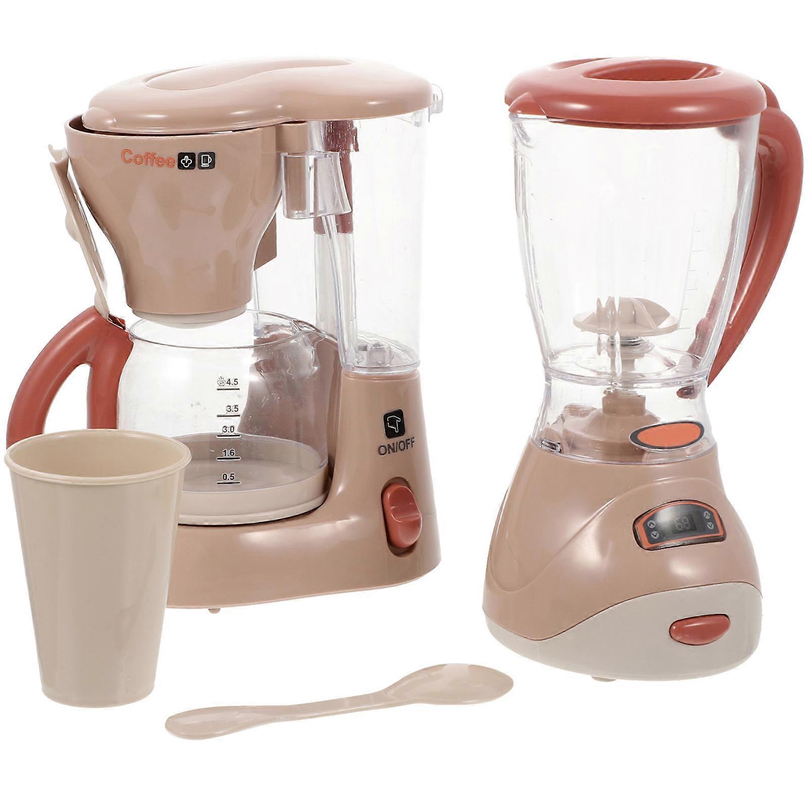 Assorted Color 2Pcs Kids Kitchen Play Toy Set Including Coffee Machine And Juicer With Light And Sound Perfect For Pretend Play