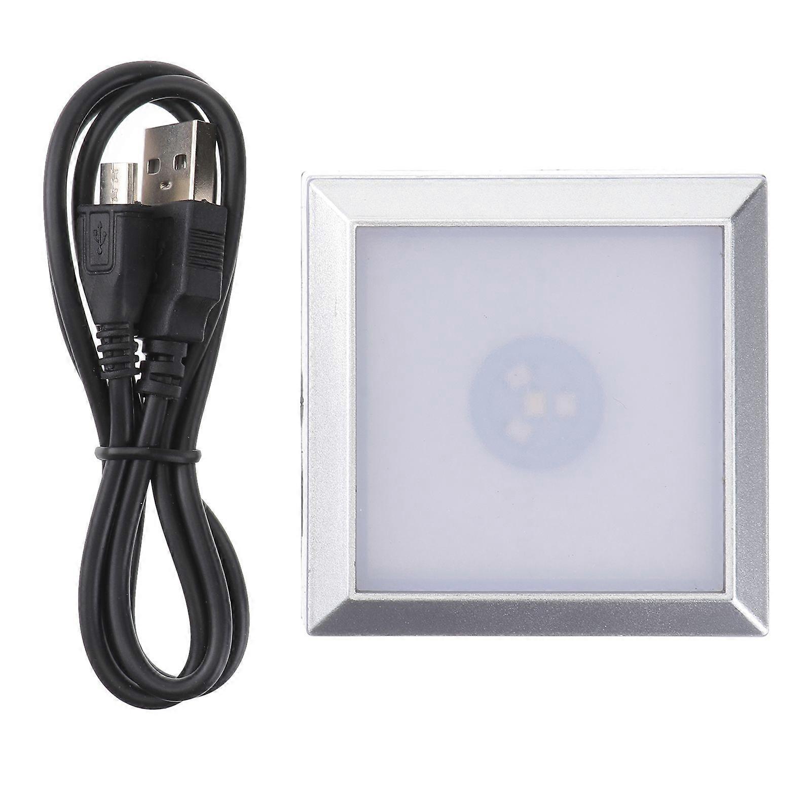 Led Light Base Display Show Stand With Touch Colorful Lights Square Crystal Stand (Random Battery Cover)