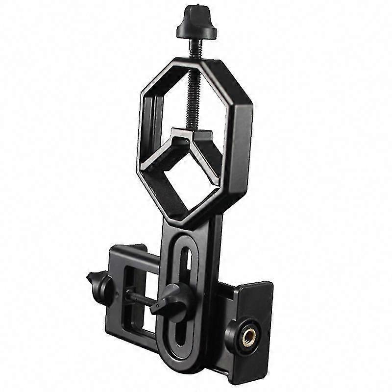 Universal Telescope Phone Adapter - Camera Mount Clip for Binoculars & Spotting Scopes - Black