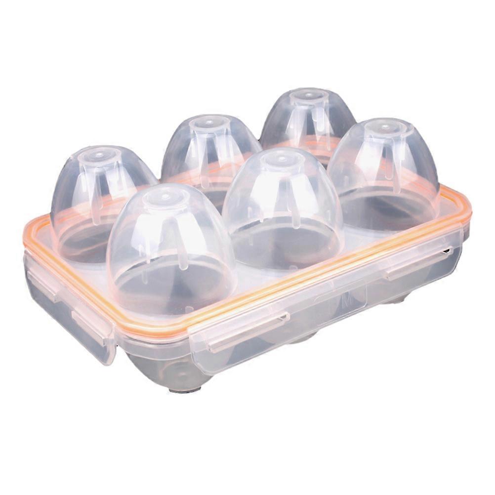 Portable Egg Box with PP and Silicone Materials for Outdoor Camping Orange Color Mini