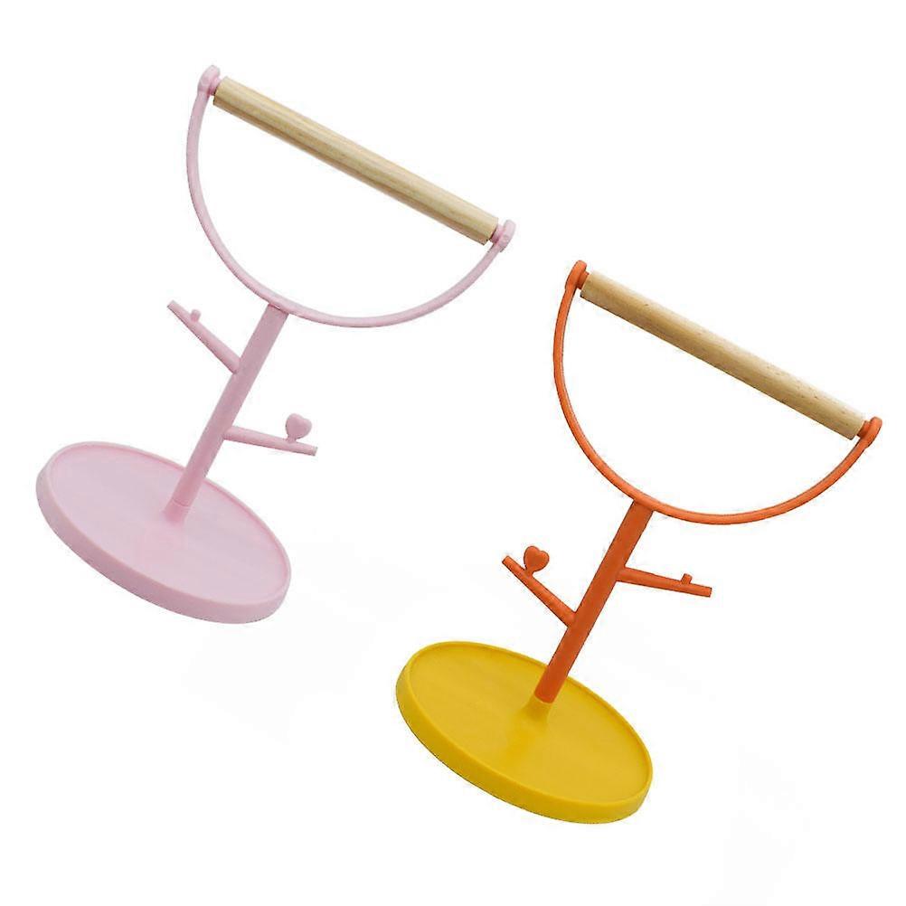 Bird Stand for Indoor Parrots   Natural Perch Rack for Home Tabletop Use, 2pcs, Random Color