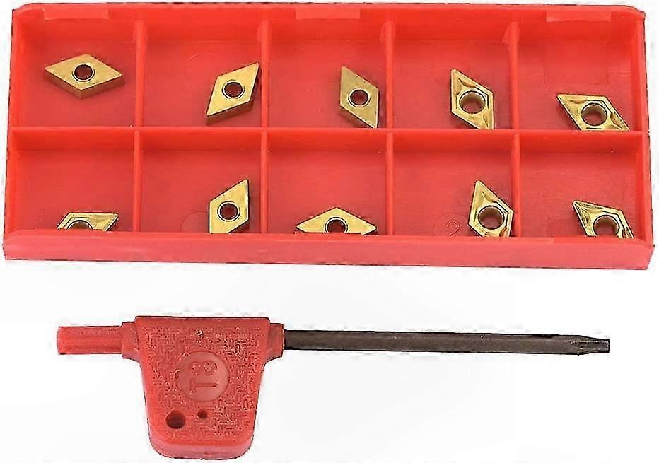 CNC Lathe Turning Tool with 10pcs Coated Carbide Inserts DCMT070204