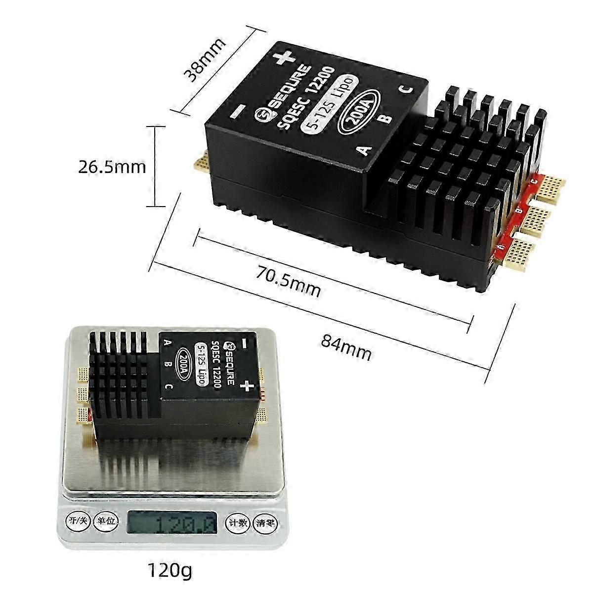 12200 Brushless Electric Speed Controller 5-12S Power Supply 200A AM32 for Multi-Rotor Aircrafts RC Car Models