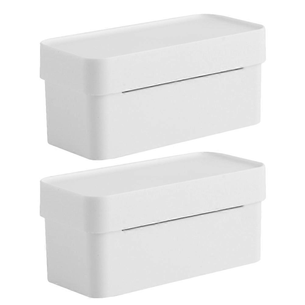 Plastic Bag Storage Box For Household Use In Living Room And Kitchen Featuring Rectangular Design For Smart Organizing 2Pcs