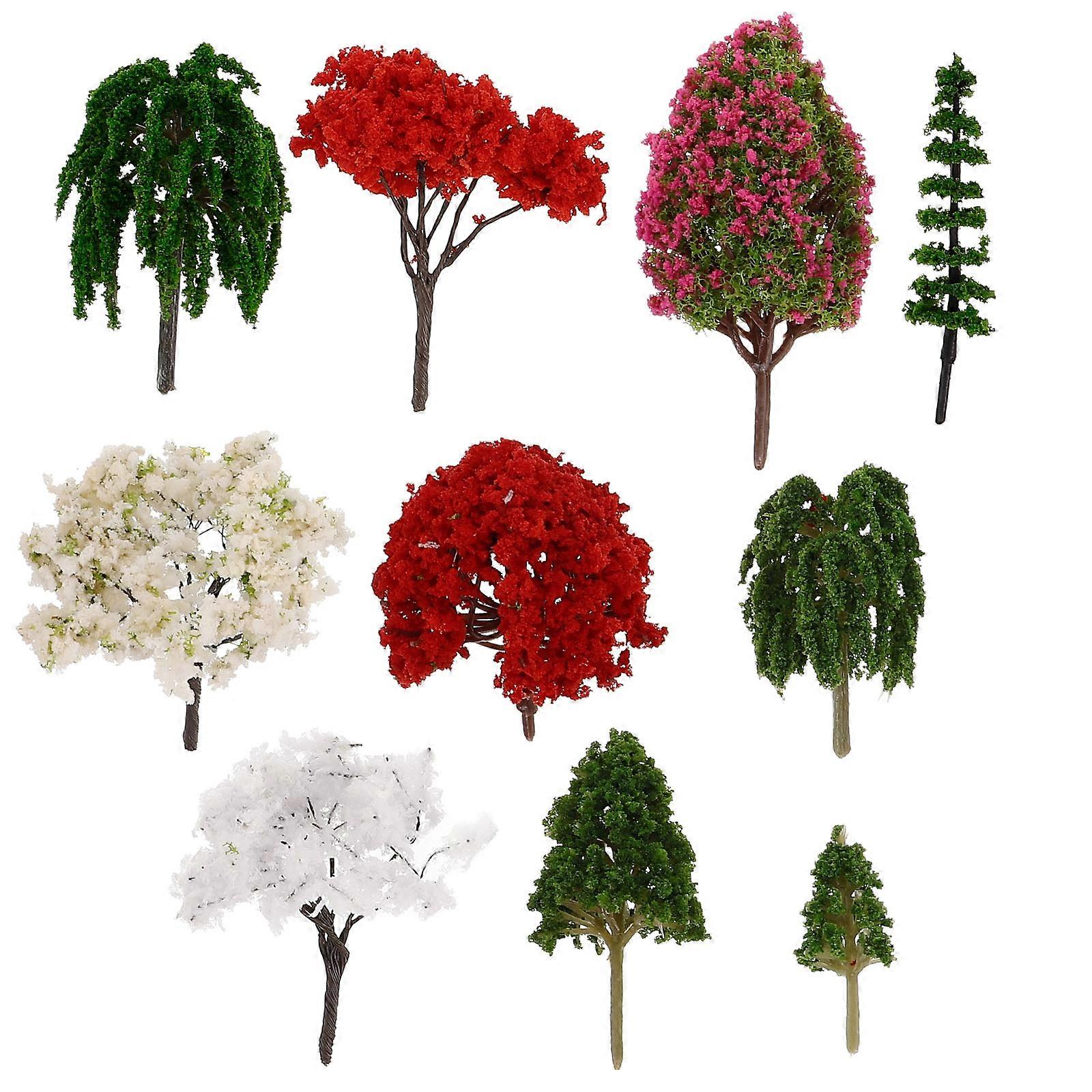 10pcs Micro Landscape Green Tree Simulation Models for Home Decoration, Creative Artificial Trees for Sand Table & Fairy Gardens