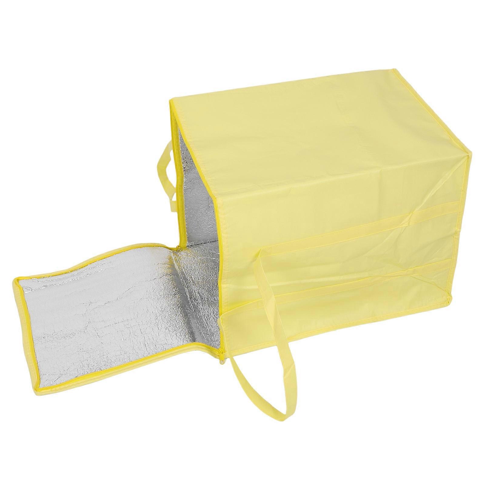 Yellow Insulated Food Carrier Bag for Kitchen Use with Durable Zipper and Thermal Design 1 Piece