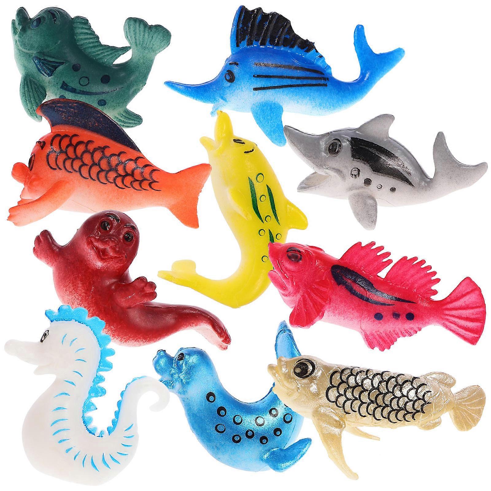 Realistic Sea Animals Toys for Outdoor Play and Education Made of PVC Assorted Color 10pcs Set