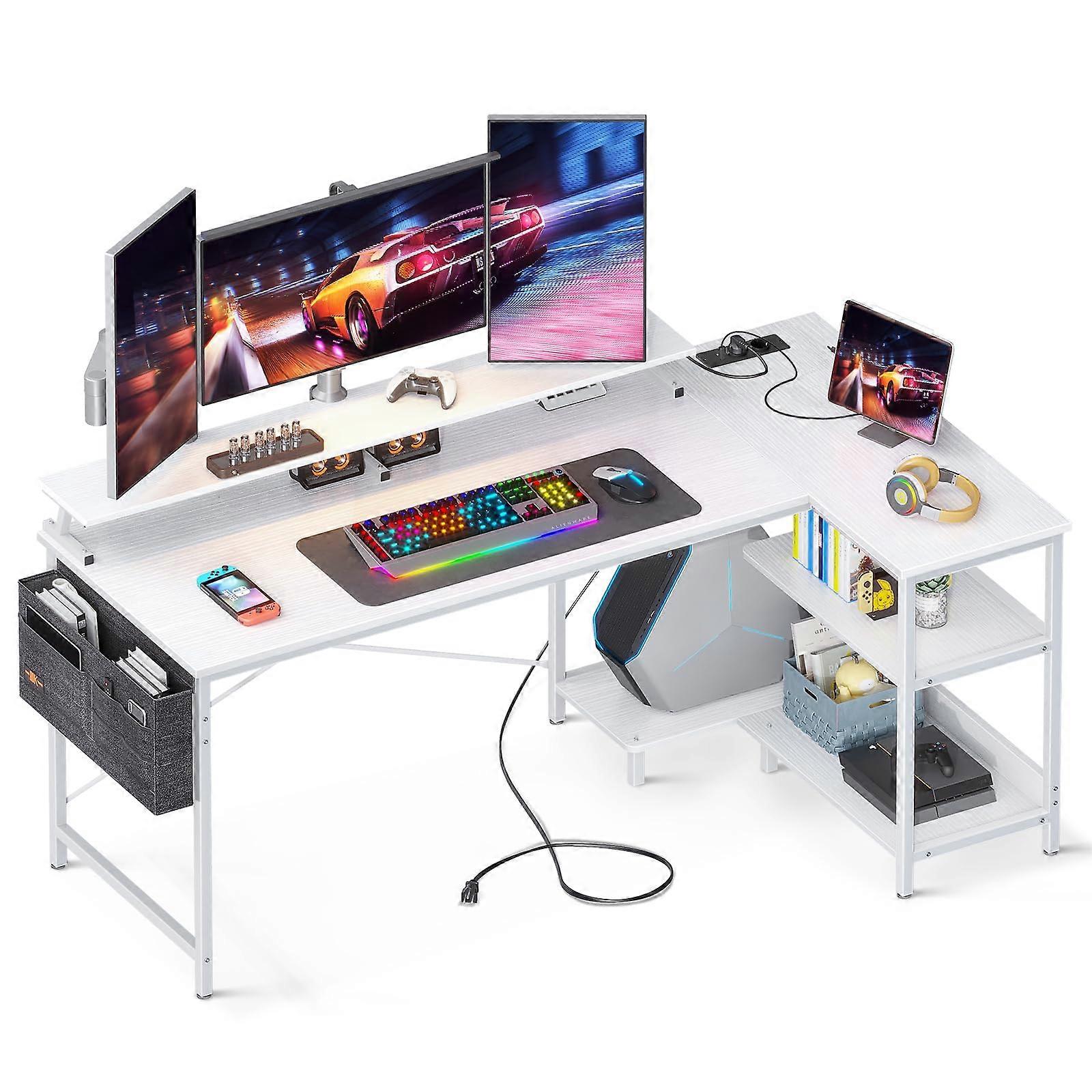 Pelipöytä Usb+ac Valkoinen 147 Cm