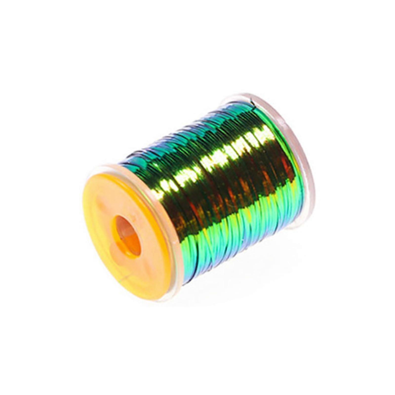 Fly Tying Flat Peacock Tinsel Coil 1mm Metallic Tinsel for Salt Water Flashing and Easy Fly Tying Material