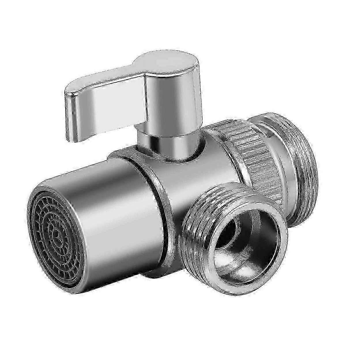 3-Way Shower Diverter Valve Adapter, Silver 2-Way Shower Head Connector