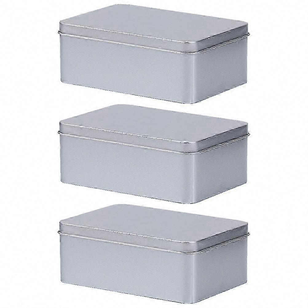 3pcs Tin Box With Lid - Multipurpose Storage for Wedding Candy & More