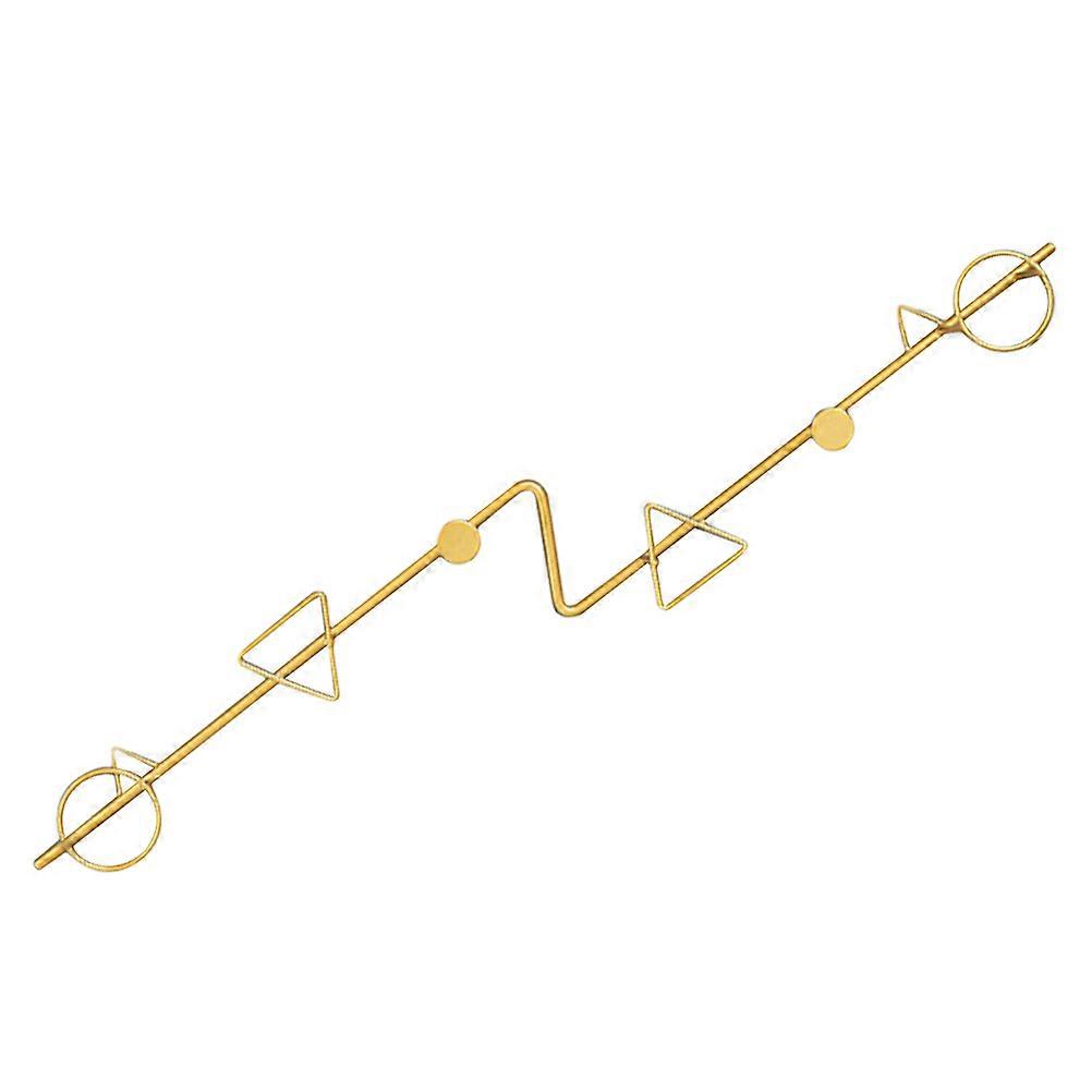 Z-Shaped Iron Wall Hook For Homeowners Decorative Wall Mounting Piece In Golden Finish 56x11cm 1Pcs