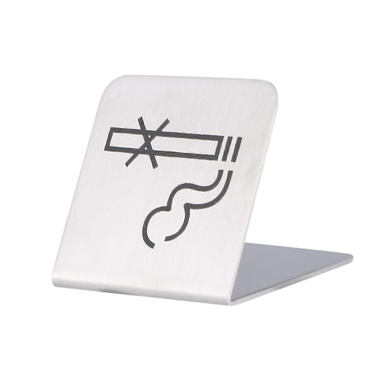 Stainless Steel Double Sided No Smoking Table Tent Sign for Public Spaces Restaurants Weddings 4 x 6 Inches
