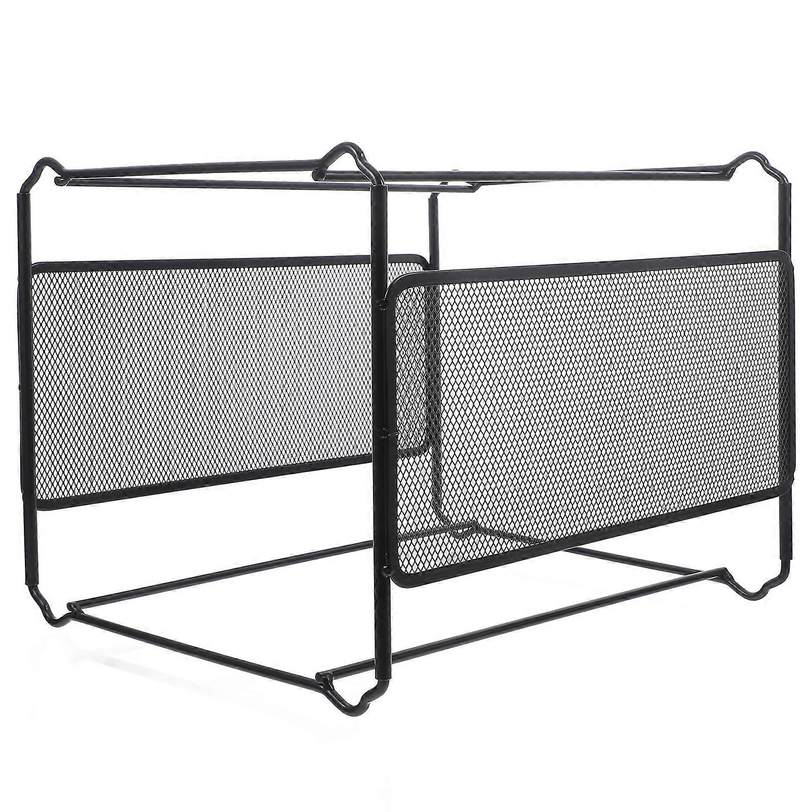 Rectangular File Organizer Desktop Storage Box For Office Use Iron Structure 1Pcs